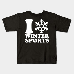 I Love Winter Sports Kids T-Shirt